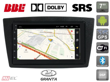 Штатная Android магнитола AVS070AN (209DSP) с DSP процессором для автомобилей Lada Granta
